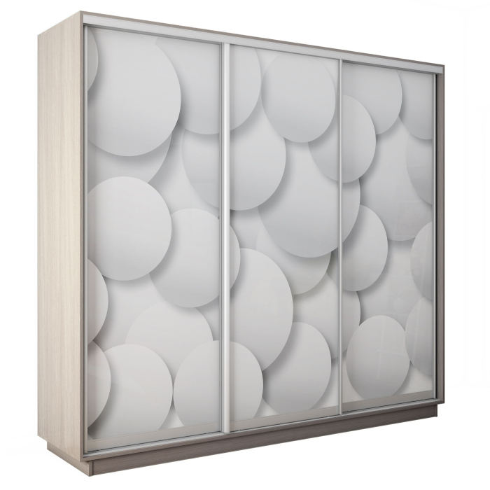 Шкафы-купе 3-х дверные, Шкаф-купе Экспресс 3-х дверный Фотопечать Шары Стекла 240х60х240