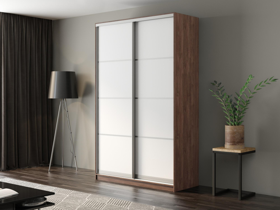 Шкафы-купе, Шкаф-купе Айсберг 140 ШАМОНИ ТЕМНЫЙ (белый/глухой)