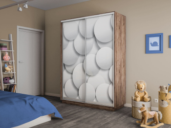 Шкаф-купе Экспресс 2-х дверный Фотопечать Шары Стекла 120х60х220
