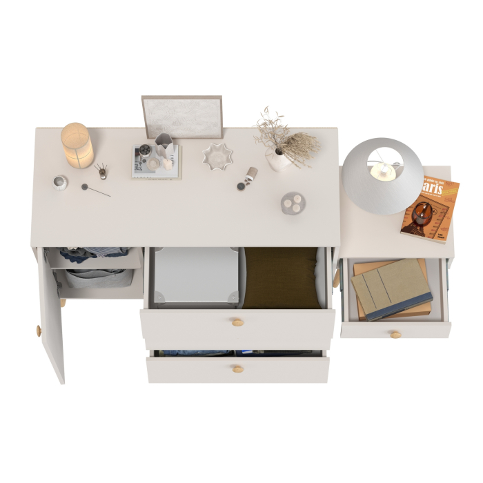 Комоды, Комод с дверкой и тремя ящиками и тумба прикроватная Афина