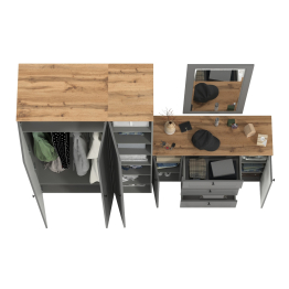 Набор мебели в прихожую Остин с зеркалом № 38