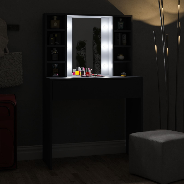 С зеркалом, Косметический стол с подсветкой 115