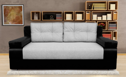 Диван-кровать еврокнижка, Амстердам мини 150, рогожка/экокожа