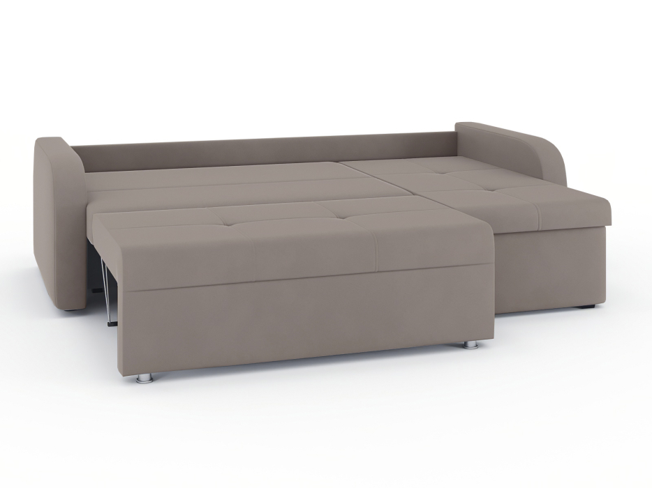 Диваны угловые в гостиную, Диван-кровать угловой Мини Люкс трехсекционная еврокнижка, велюр