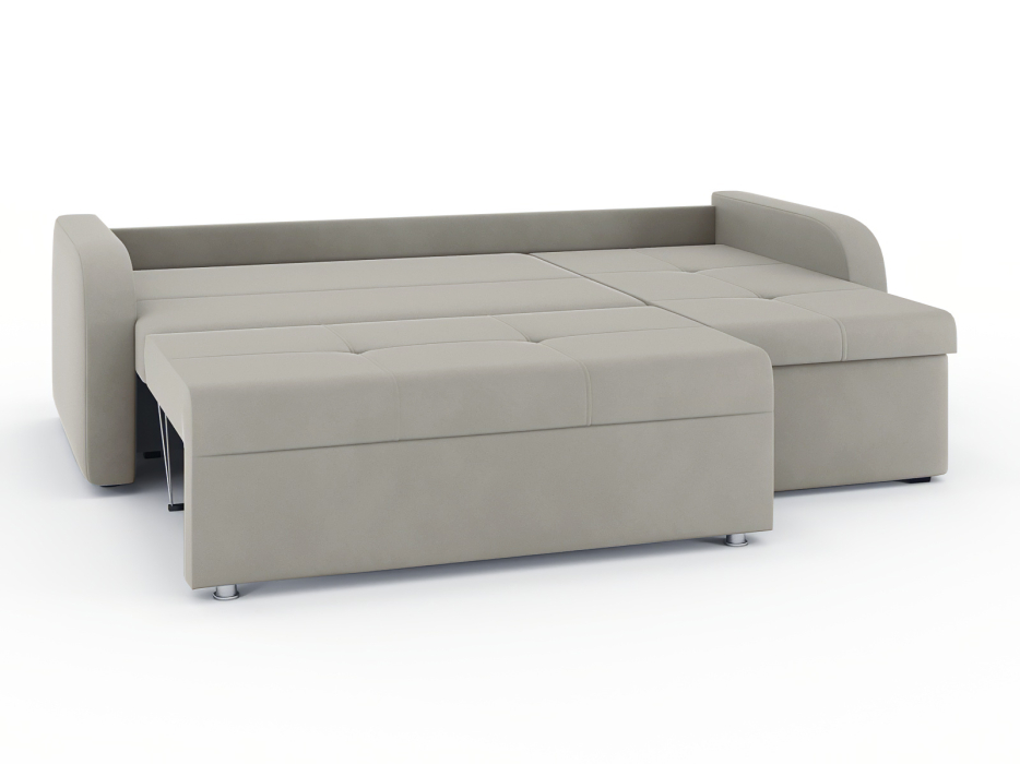 Диваны угловые в гостиную, Диван-кровать угловой Мини Люкс трехсекционная еврокнижка, велюр