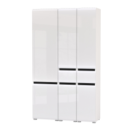 Стенка из шкафов Сидней из двух шкафов с ящиком и одного шкафа-витрины