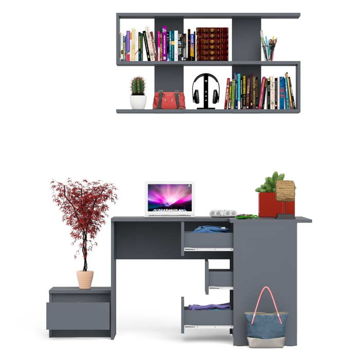 Угловые, Стол угловой компьютерный МС-16 Мори правый с полкой верхней на 1200 и тумбой ТМП400