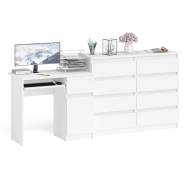 Компьютерные столы, Комод 8-мь ящиков Мори МК1200 и правый компьютерный стол Мори МС-1