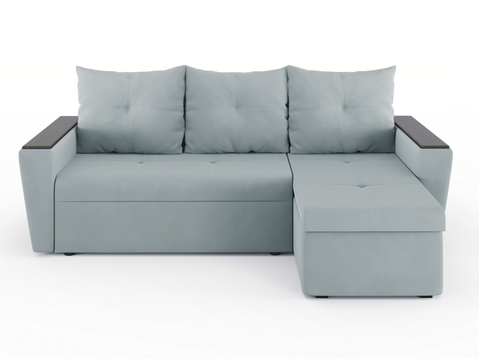 Диваны угловые в гостиную, Диван-кровать угловой Дубай Майами еврокнижка трехсекционная, велюр