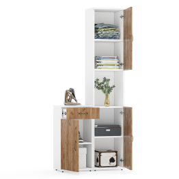 Тумба с выдвижным ящиком и дверкой и пенал с нишей Лидер-8.