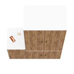 Корпусная мебель Лидер-8 из двух пеналов для белья и одежды 23Б и тумбочки на три ящика