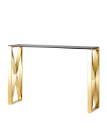 Открытые, Консоль КРОСС 115х30 (Стекло smoke/Сталь золото)