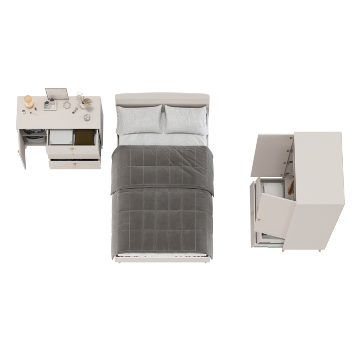 Спальные гарнитуры, Спальня Афина Сп-04 кровать 1200 с комодом и 2-х дверным шкафом для одежды