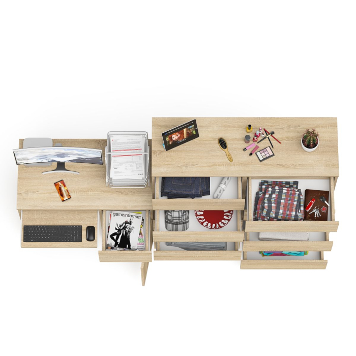 Компьютерные столы, Комод большой МК1200 10-ть ящиков Мори и стол компьютерный МС-1 правый