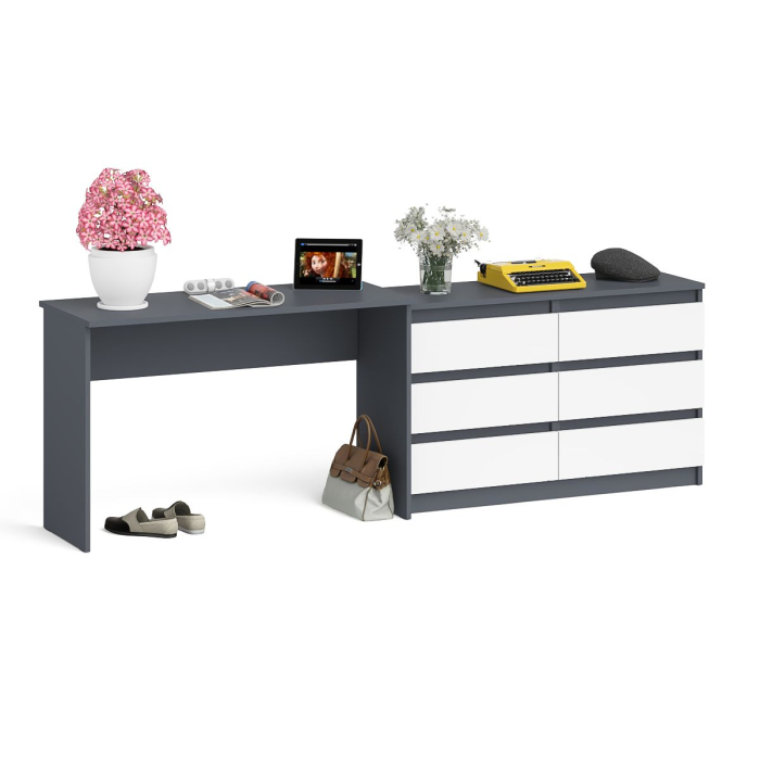 Домашние кабинеты, Стол письменный МСП-1200 с широким комодом 1200-6 Мори