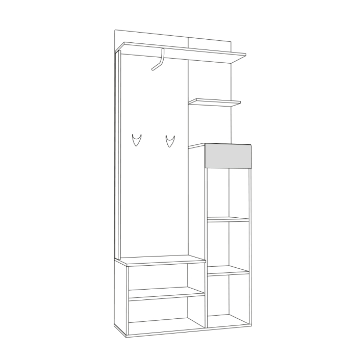 Прихожая, Мини-прихожая Лайн 10.16 Шкаф многоцелевого назначения