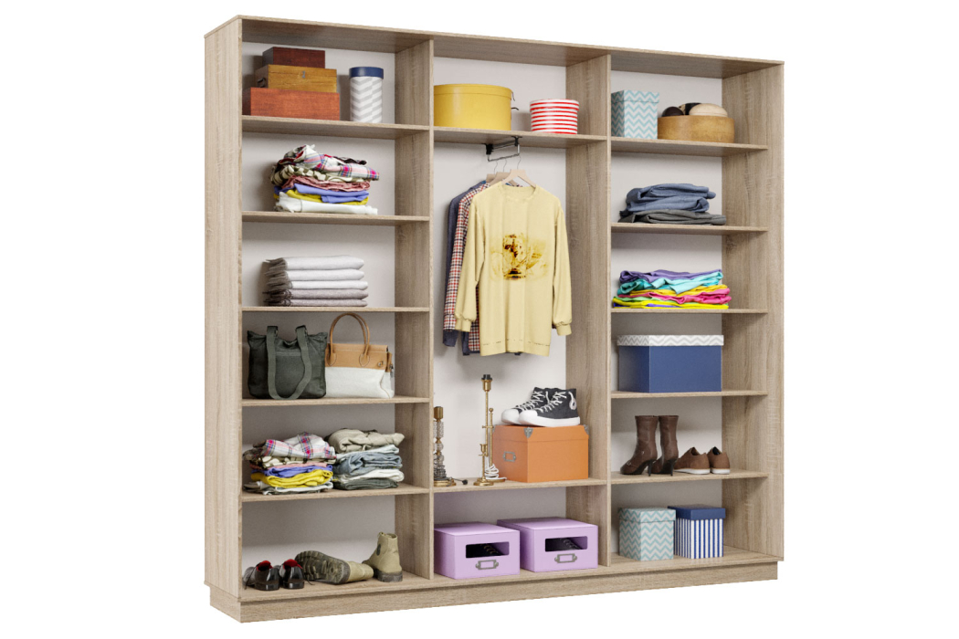 Шкафы-купе 3-х дверные, Шкаф-купе Премьер Лайт 61 (05;05;05) трехдверный