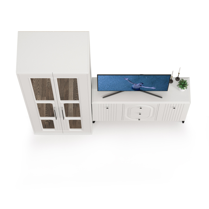 Стенки для гостиной, Шкаф для одежды с комодом-ТВ-тумбой Валенсия