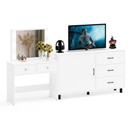 Косметический столик с лампочками СТ-5 и комод-тумба 122-1504