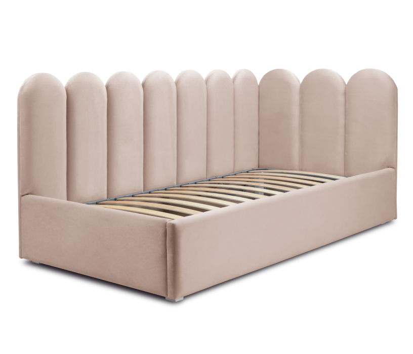 Кровати с мягким изголовьем, Кровать Мия 120 с подъемным механизмом, микровелюр