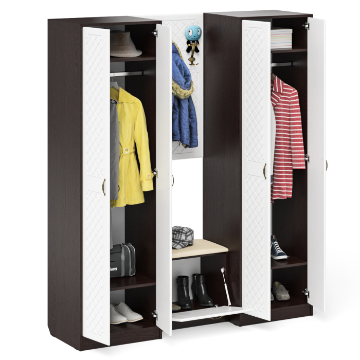 Прихожие, Модульная мебель для прихожей П-6 № 9 МДФ фрезеровка ромб