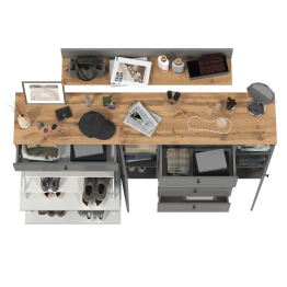 Обувница с большим комодом и открытой полкой Остин