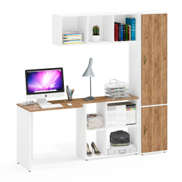 Компьютерный стол с навесной полкой и пенал 21Б Лидер-8