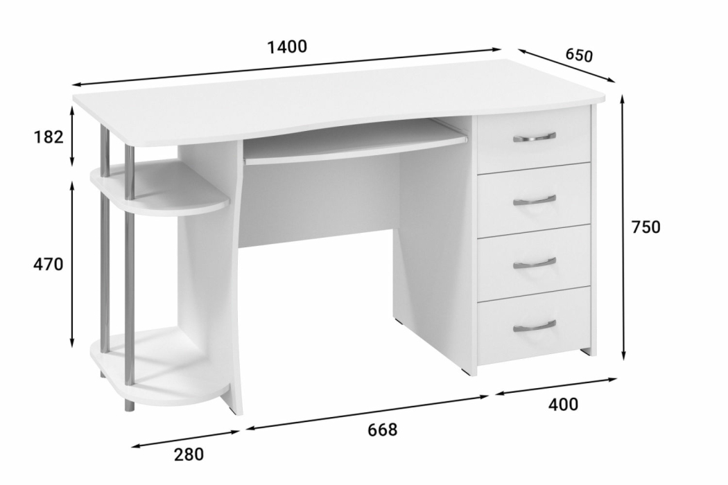 Прямые компьютерные столы, Стол компьютерный С-222БН