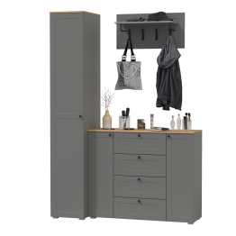 Шкаф-пенал с комодом четыре ящика и вешалкой для одежды Остин