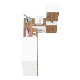 Мебел в кабинет Лидер-8 из шкафа 19Б со столом и пеналом с нишей