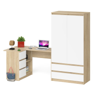 Компьютерные столы, Угловой однотумбовый стол компьютерный левый Мори и шкаф-комод Мори 900