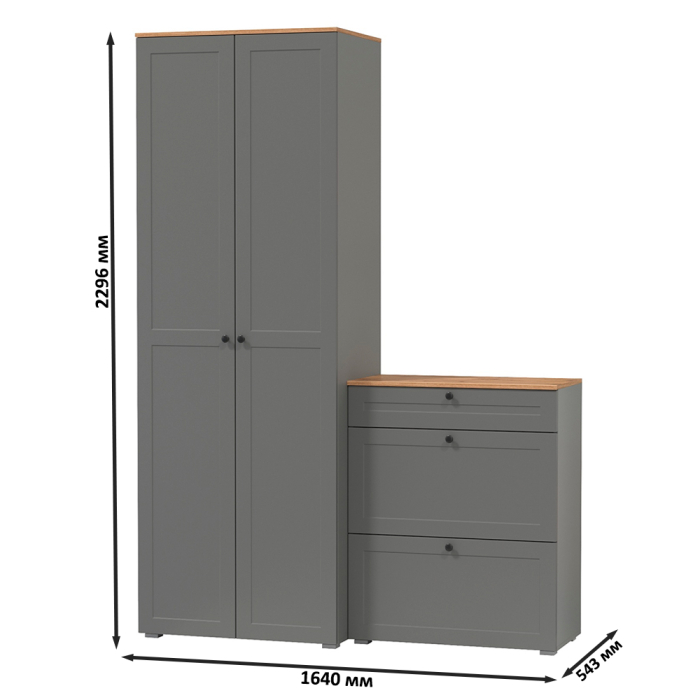 Прихожие, Шкаф двудверный для прихожей и обувница Остин