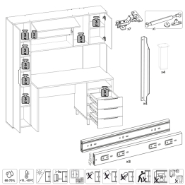 Домашний офис Моби Комфорт 12.95N и кресло 103 серое