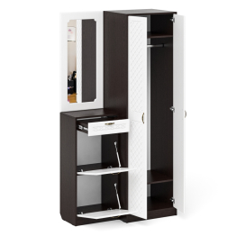 Зеркало для прихожей с обувницей и шкафом П-6 № 17 МДФ фрезеровка ромб