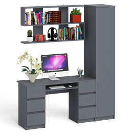 Компьютерный стол МС-2 с верхней полкой и пеналом для вещей Мори