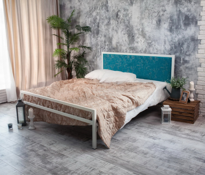 Кровати 140х200, Кровать в стиле лофт Лоренцо 1.4 (Белый)