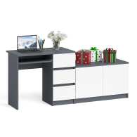 Прямые компьютерные столы, Тумба Мори МА900.1 и стол компьютерный МС-6 ящики справа