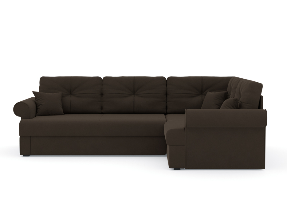 Диваны угловые в гостиную, Диван-кровать угловой Мирта дельфин, велюр