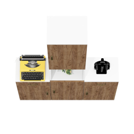 Две тумбы с ящиком и дверкой и пенал для рабочего кабинета Лидер-8