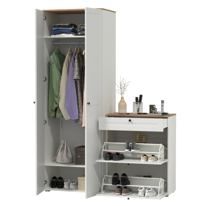 Прихожие, Шкаф двудверный для прихожей и обувница Остин