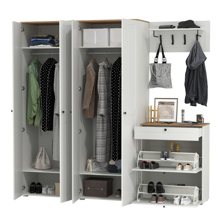 Прихожие, Два шкафа для одежды в прихожую с обувницей и вешалкой для одежды Остин