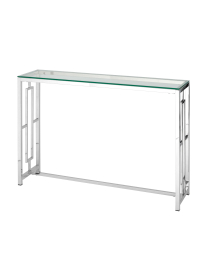 Консоль БРУКЛИН 115х30 (Прозрачное стекло/Сталь серебро)