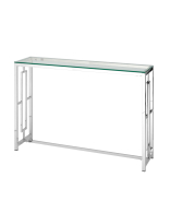 Открытые, Консоль БРУКЛИН 115х30 (Прозрачное стекло/Сталь серебро)