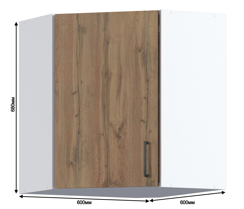 Навесные, Кейл шкаф угловой 1 дв 60х68 см