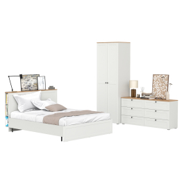 Мебель для спальни из шкаф-комода для одежды и белья с кроватью 11.53 ортопедом и комода 16.240