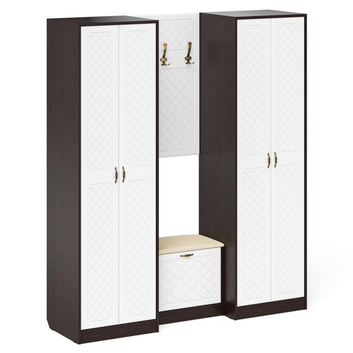 Прихожие, Модульная мебель для прихожей П-6 № 9 МДФ фрезеровка ромб