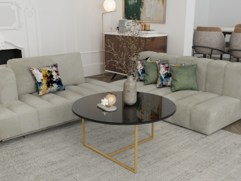 Стол журнальный Маджоре Glass черная Lacobel