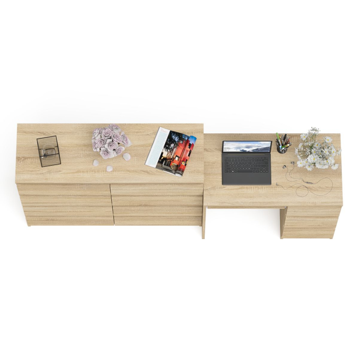 Компьютерные столы, Комод Мори МК1200 8-мь ящиков со столом компьютерным МС-6 правым