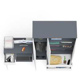 Компьютерный стол с тумбой с дверкой и ящиком левый и шкаф-комод Мори МШ1200-1