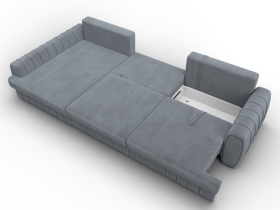 Диваны угловые в гостиную, Диван угловой Лига-057 НПБ Лонг угол левый, велюр TOWER